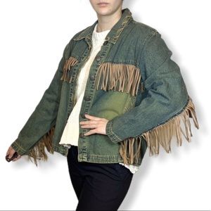 [ Tantrums ] Boho Fringe Jean Jacket